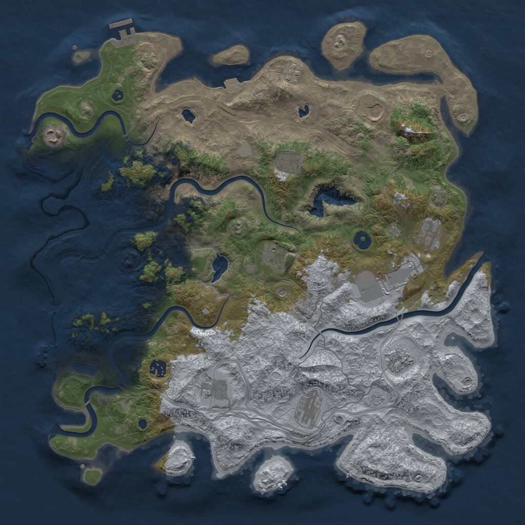 Rust Map: Procedural Map, Size: 4500, Seed: 1658520264, 17 Monuments