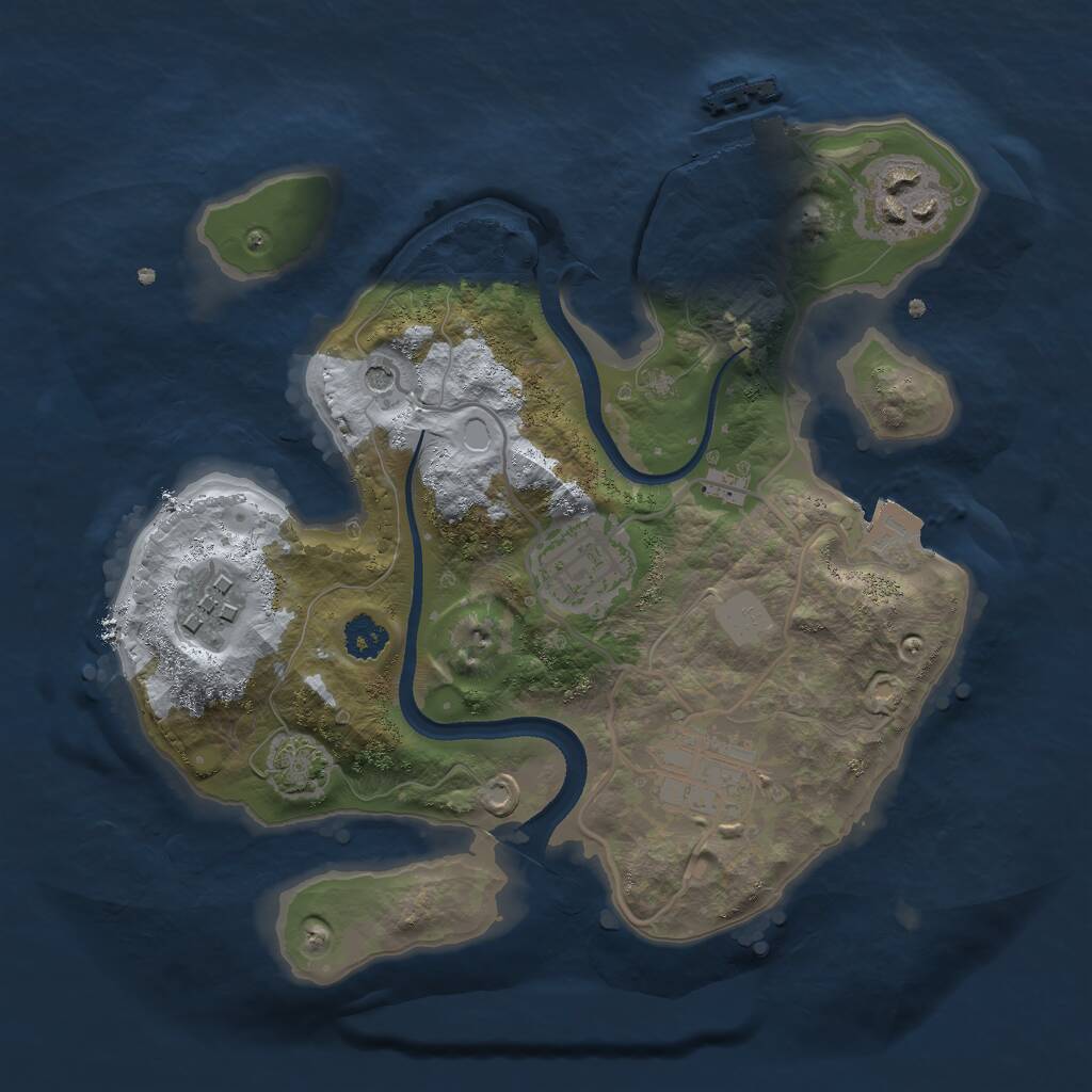 Rust Map: Procedural Map, Size: 2500, Seed: 22071976, 8 Monuments