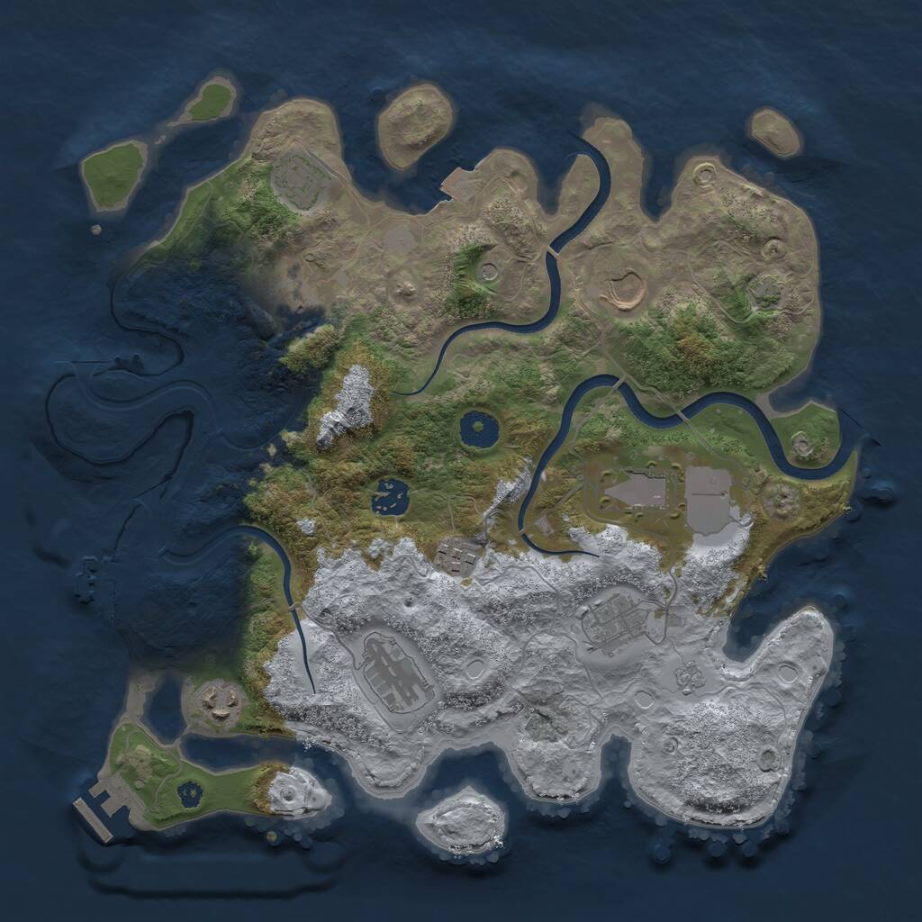 Rust Map: Procedural Map, Size: 3600, Seed: 546546, 15 Monuments