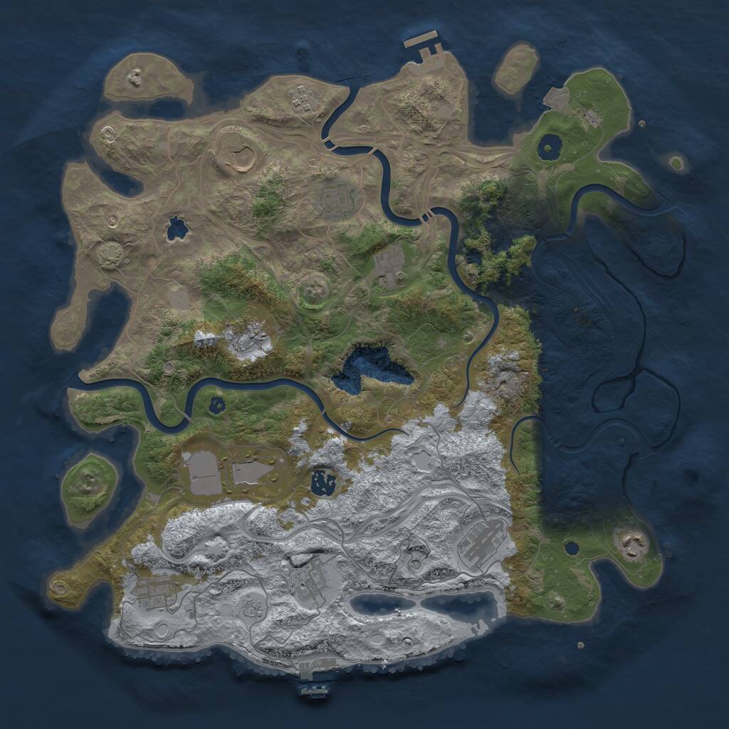 Rust Map: Procedural Map, Size: 4250, Seed: 123636765, 17 Monuments