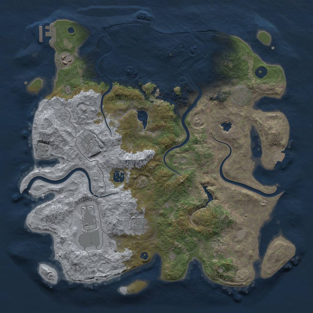 Rust Map: Procedural Map, Size: 4000, Seed: 1666388404, 14 Monuments