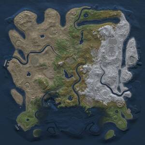 Thumbnail Rust Map: Procedural Map, Size: 4500, Seed: 1990154676, 17 Monuments