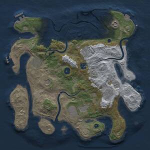 Thumbnail Rust Map: Procedural Map, Size: 3500, Seed: 359472362, 14 Monuments