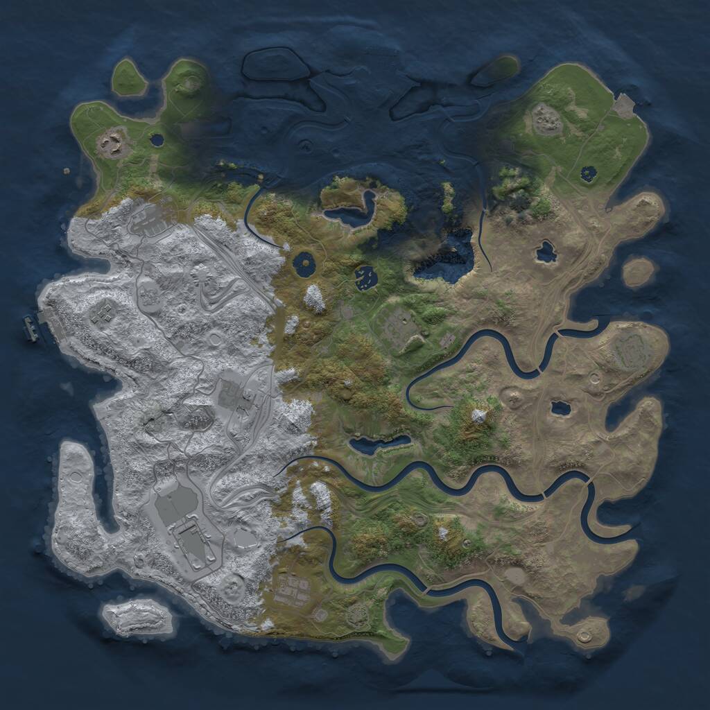 Rust Map: Procedural Map, Size: 4500, Seed: 1611230086, 15 Monuments