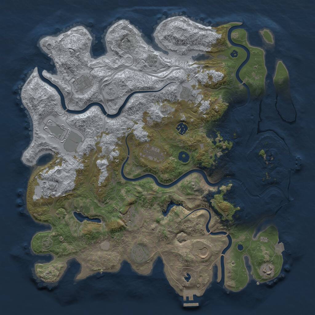 Rust Map: Procedural Map, Size: 4250, Seed: 1503021832, 17 Monuments