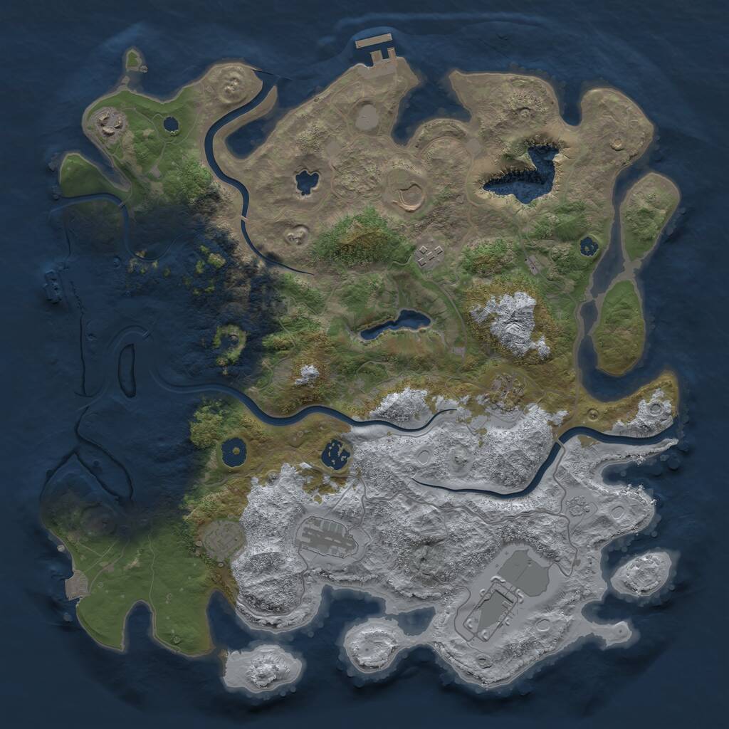 Rust Map: Procedural Map, Size: 4000, Seed: 67887884, 14 Monuments