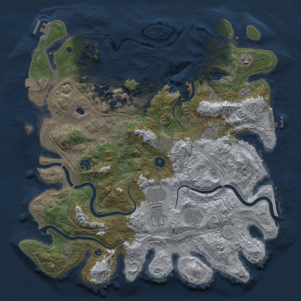 Rust Map: Procedural Map, Size: 4250, Seed: 671958, 14 Monuments