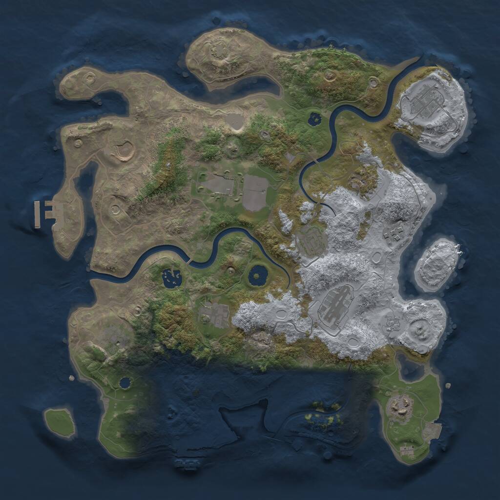 Rust Map: Procedural Map, Size: 3700, Seed: 886850617, 17 Monuments