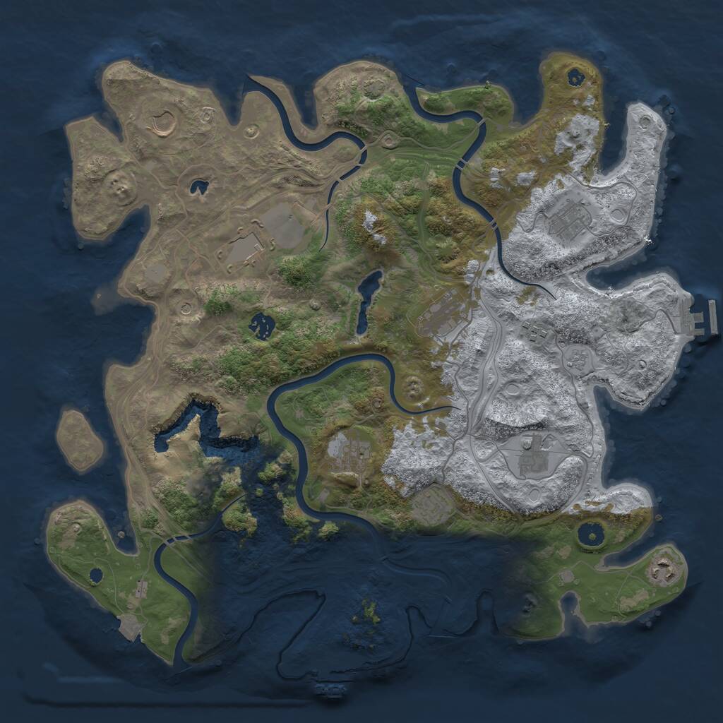 Rust Map: Procedural Map, Size: 4250, Seed: 687418133, 16 Monuments