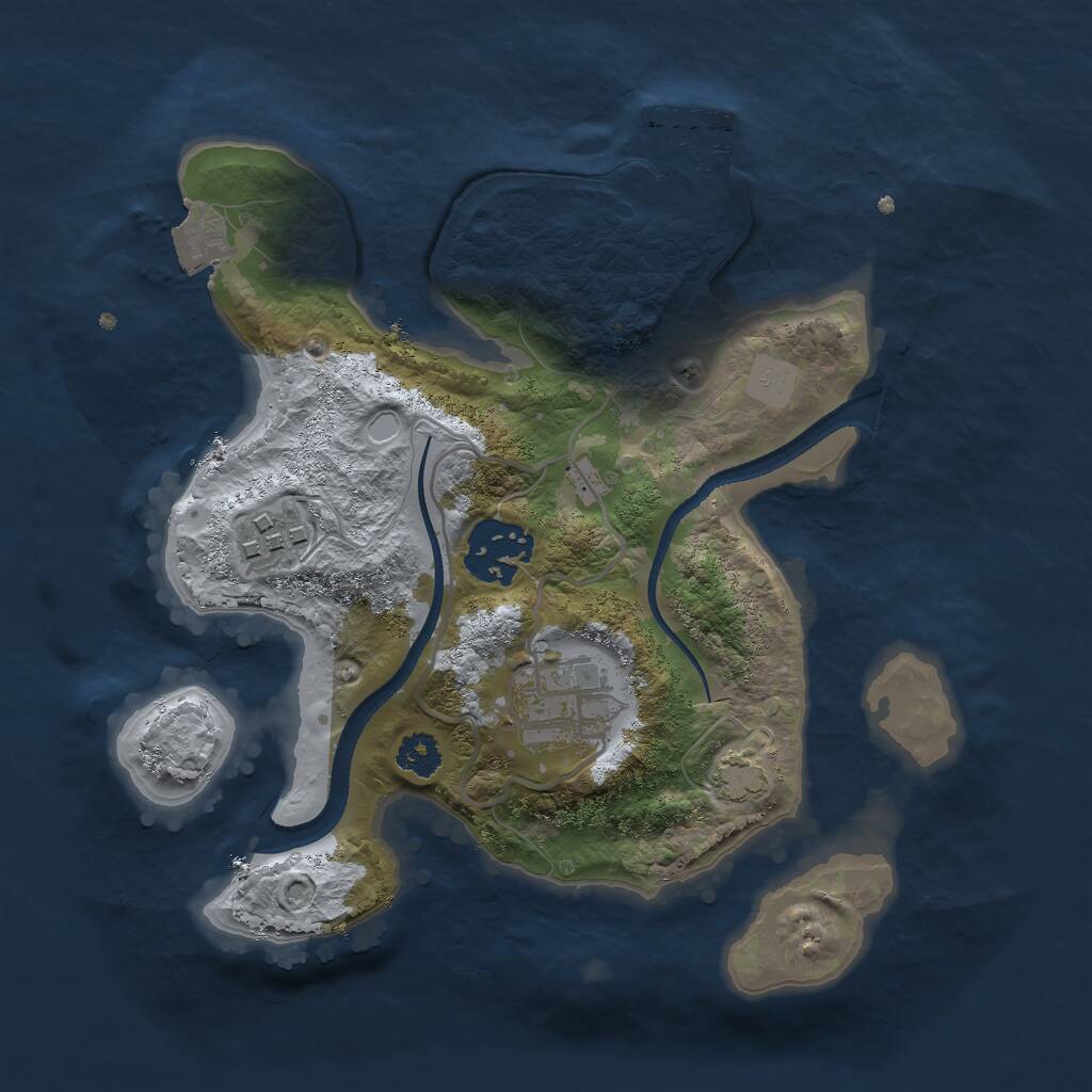 Rust Map: Procedural Map, Size: 2500, Seed: 242526, 6 Monuments