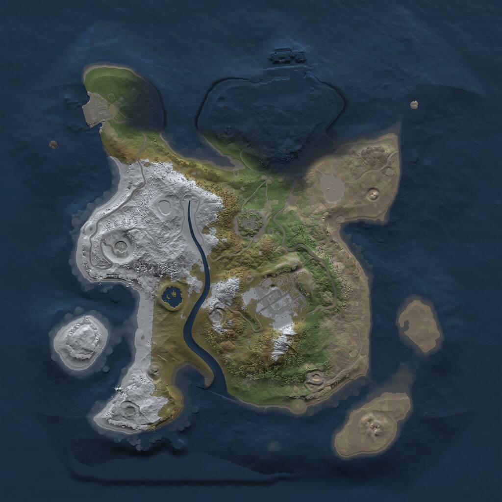 Rust Map: Procedural Map, Size: 2500, Seed: 242526, 5 Monuments