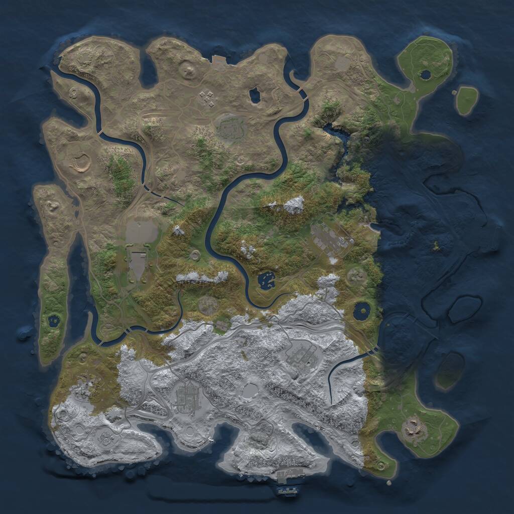 Rust Map: Procedural Map, Size: 4250, Seed: 311521483, 16 Monuments