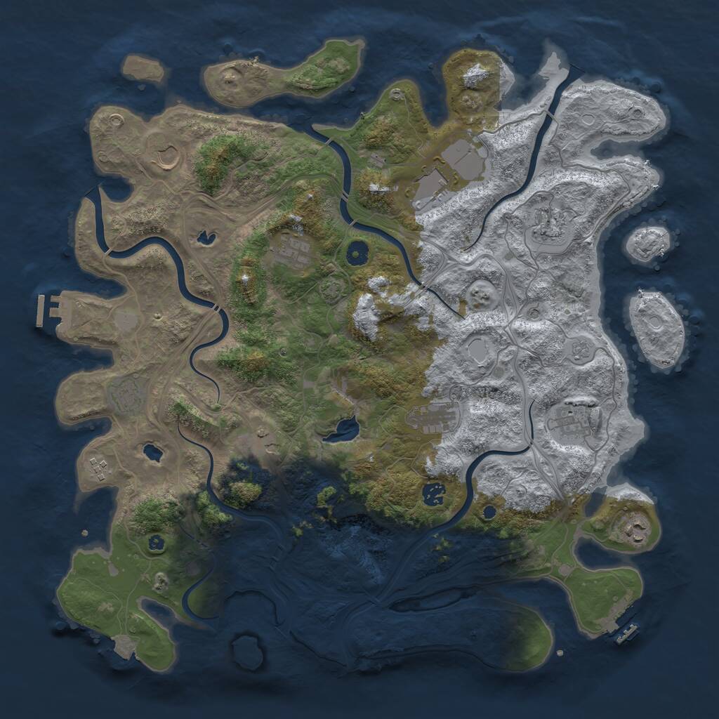 Rust Map: Procedural Map, Size: 4500, Seed: 465612002, 17 Monuments