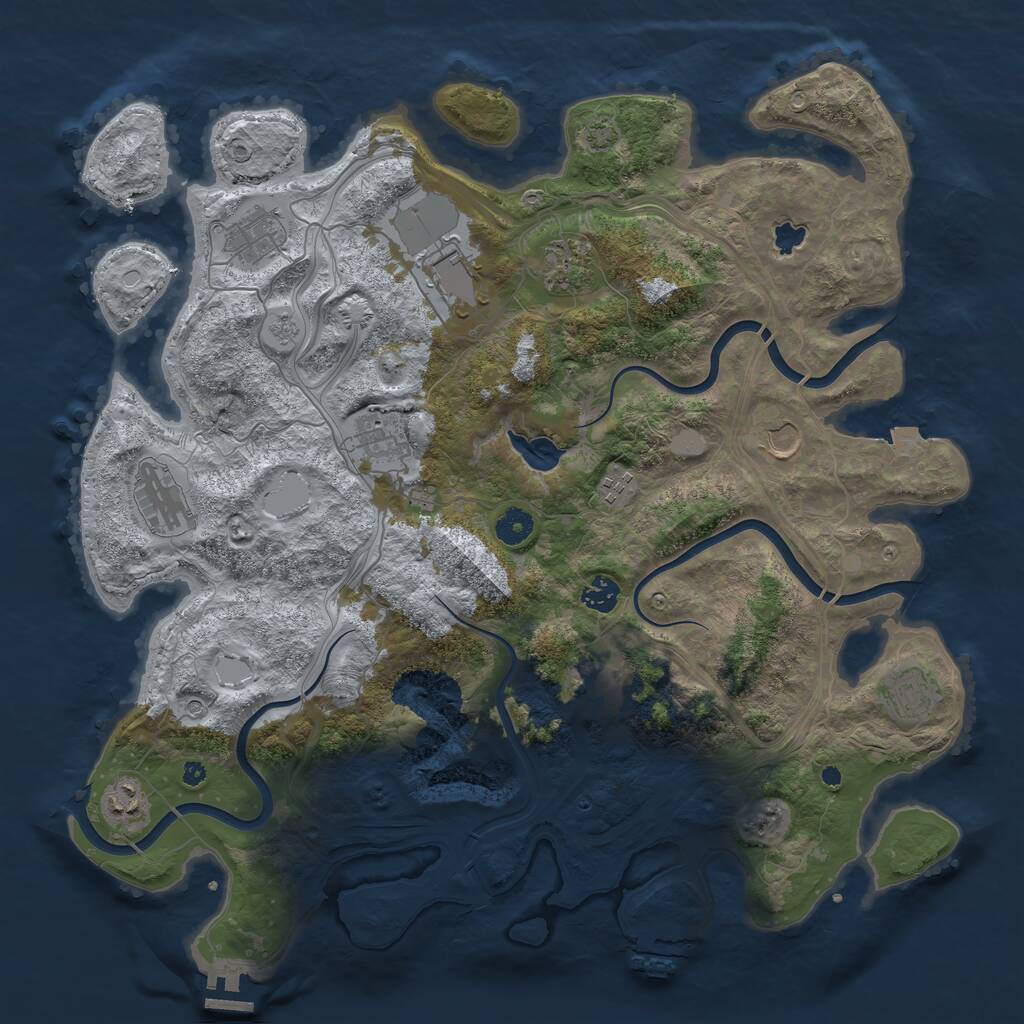 Rust Map: Procedural Map, Size: 4250, Seed: 1218157592, 17 Monuments