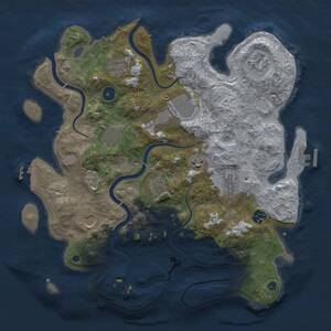 Thumbnail Rust Map: Procedural Map, Size: 3750, Seed: 1065774768, 16 Monuments