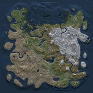 Thumbnail Rust Map: Procedural Map, Size: 4500, Seed: 181786705, 17 Monuments