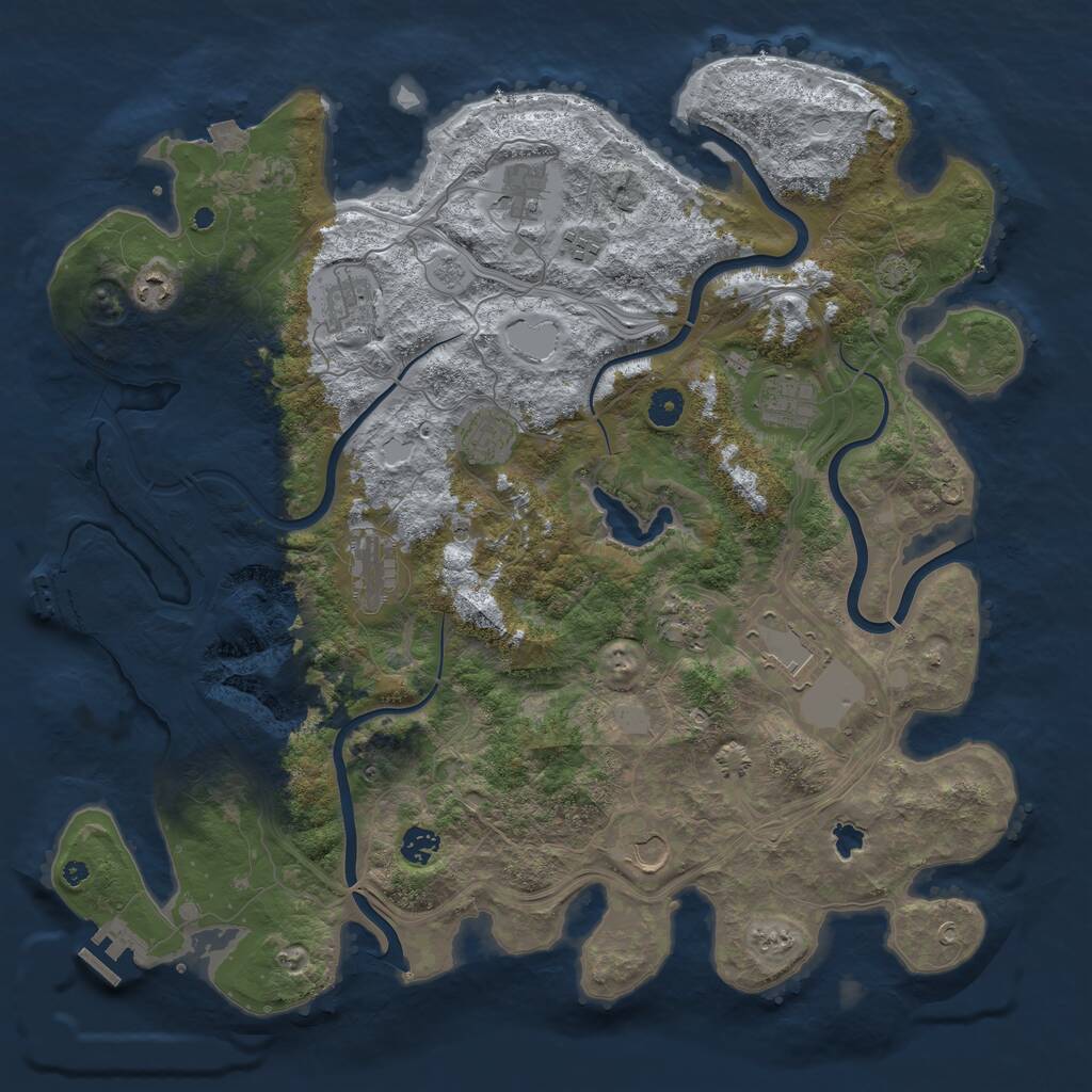 Rust Map: Procedural Map, Size: 4400, Seed: 1811408198, 17 Monuments