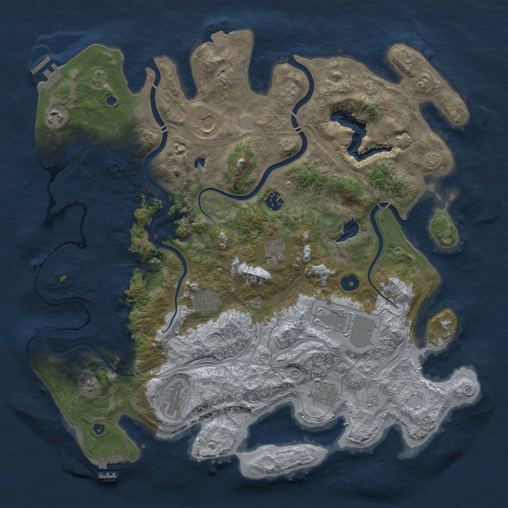 Rust Map: Procedural Map, Size: 4400, Seed: 20536280, 15 Monuments