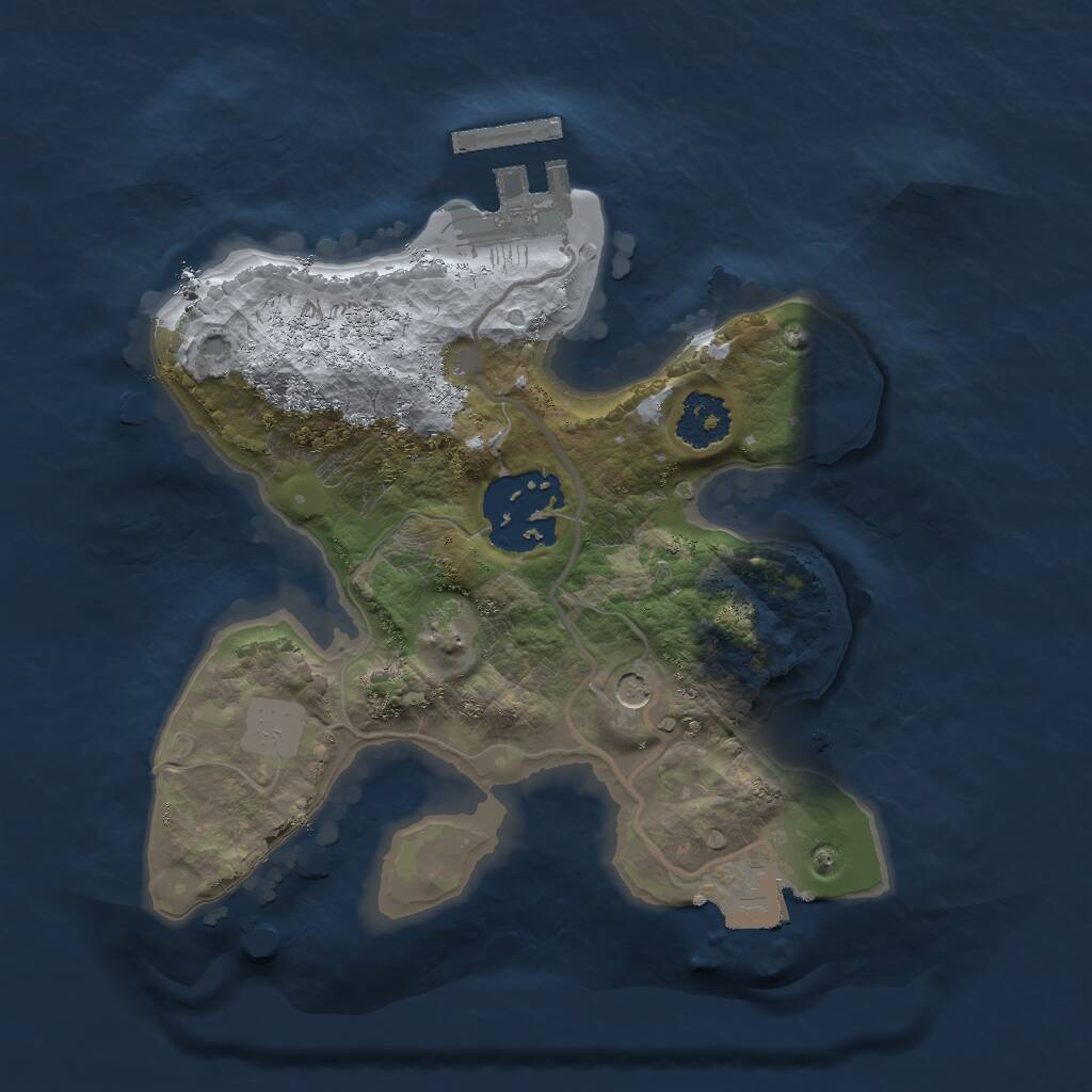 Rust Map: Procedural Map, Size: 2000, Seed: 713804085, 4 Monuments