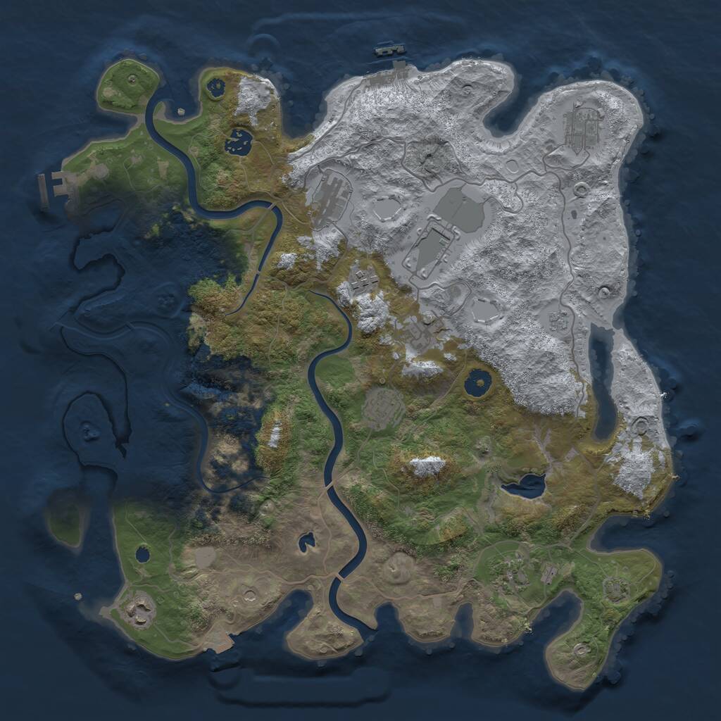 Rust Map: Procedural Map, Size: 4000, Seed: 1071232193, 15 Monuments