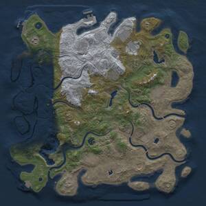 Thumbnail Rust Map: Procedural Map, Size: 4500, Seed: 1125483599, 17 Monuments