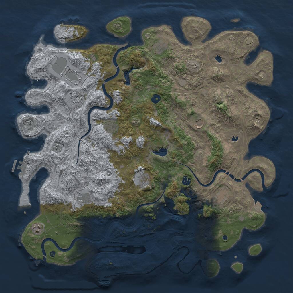 Rust Map: Procedural Map, Size: 4800, Seed: 1329289086, 17 Monuments
