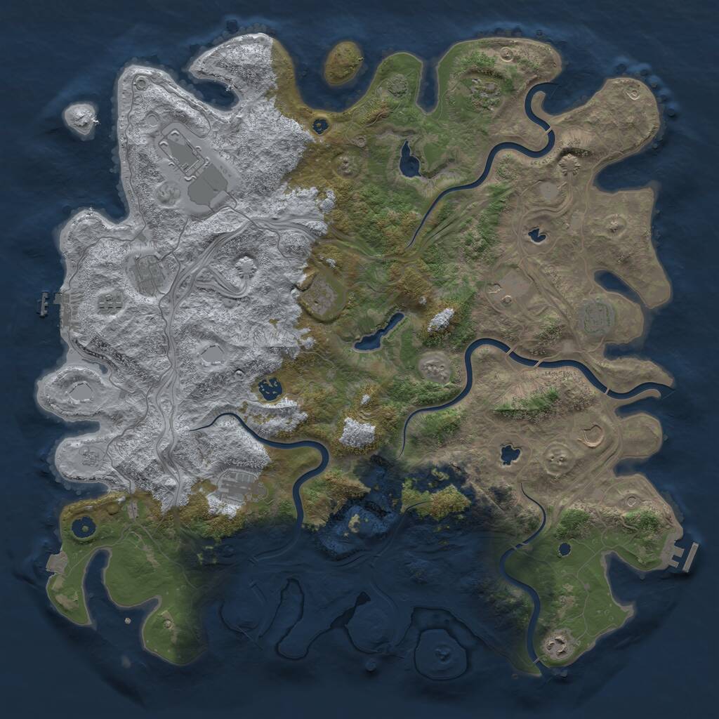Rust Map: Procedural Map, Size: 4800, Seed: 358511631, 17 Monuments