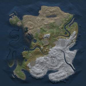 Thumbnail Rust Map: Procedural Map, Size: 3500, Seed: 1810727021, 15 Monuments