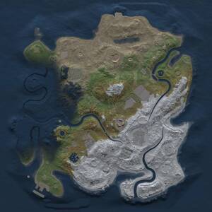 Thumbnail Rust Map: Procedural Map, Size: 3500, Seed: 1810727021, 14 Monuments
