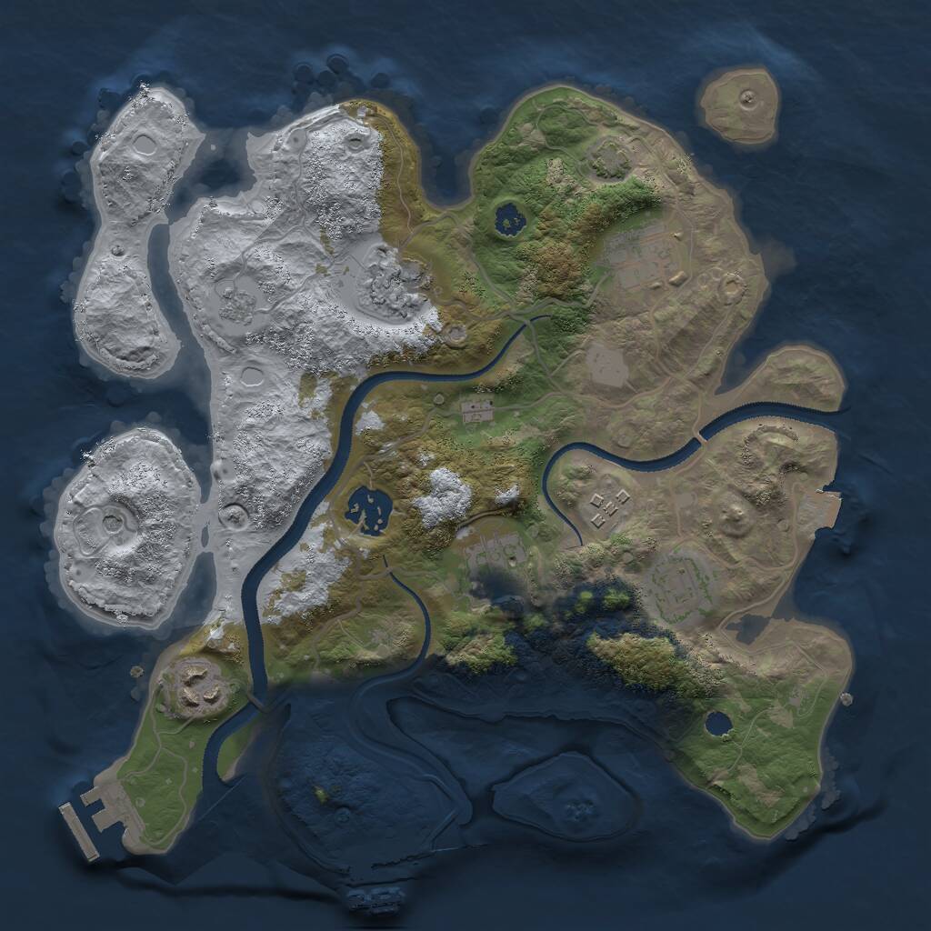 Rust Map: Procedural Map, Size: 3000, Seed: 29777, 13 Monuments
