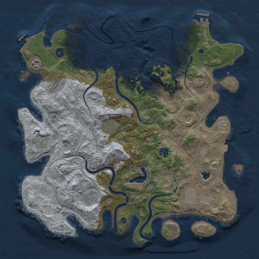 Rust Map: Procedural Map, Size: 4250, Seed: 28069154, 15 Monuments