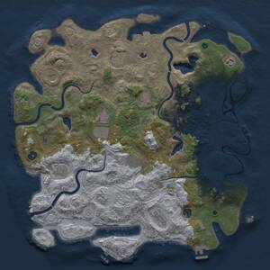 Thumbnail Rust Map: Procedural Map, Size: 4500, Seed: 1411135568, 17 Monuments
