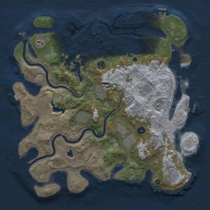 Thumbnail Rust Map: Procedural Map, Size: 4000, Seed: 72569110, 15 Monuments