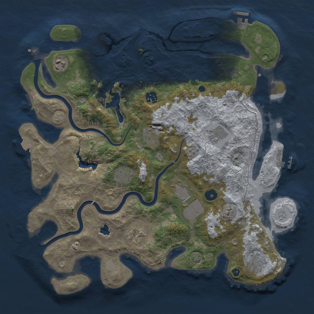 Rust Map: Procedural Map, Size: 4000, Seed: 72569110, 15 Monuments
