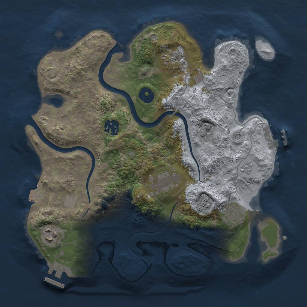 Rust Map: Procedural Map, Size: 3000, Seed: 738813742, 12 Monuments