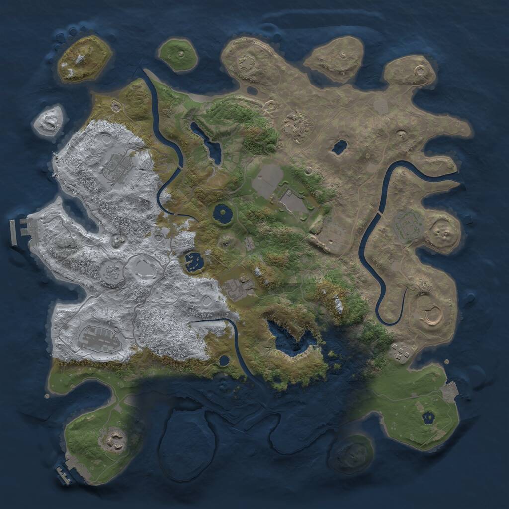 Rust Map: Procedural Map, Size: 4000, Seed: 756218185, 17 Monuments