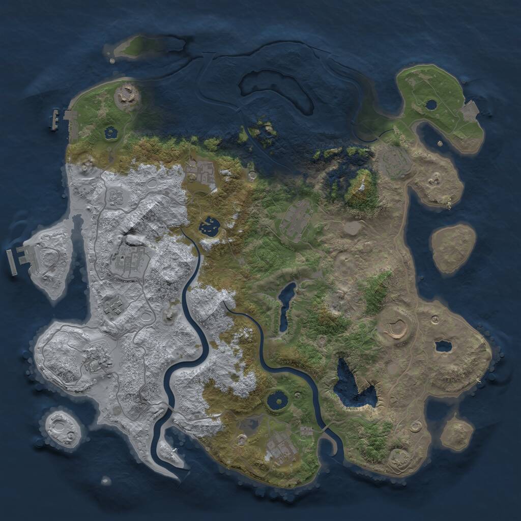 Rust Map: Procedural Map, Size: 4000, Seed: 113125931, 16 Monuments