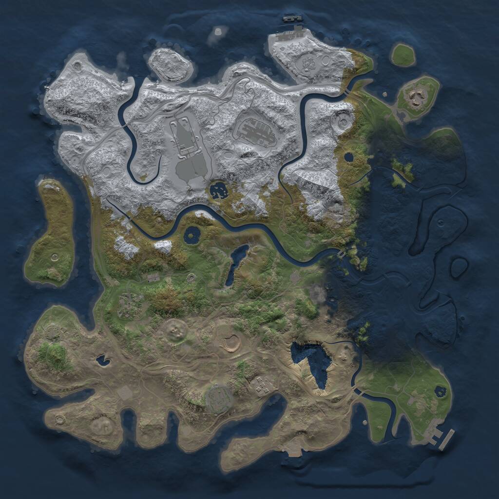 Rust Map: Procedural Map, Size: 4250, Seed: 4649, 15 Monuments