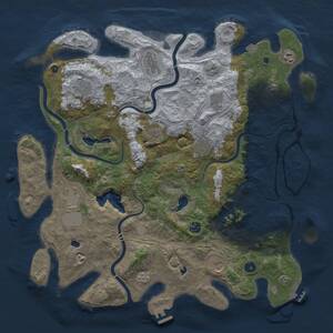 Thumbnail Rust Map: Procedural Map, Size: 4500, Seed: 1217601401, 16 Monuments
