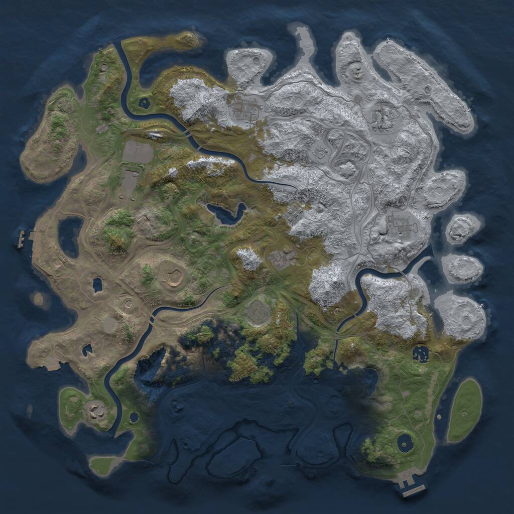 Rust Map: Procedural Map, Size: 4500, Seed: 1621403099, 16 Monuments