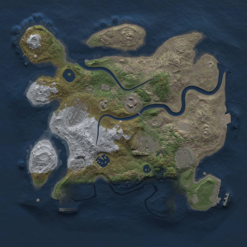 Rust Map: Procedural Map, Size: 3000, Seed: 1803985483, 11 Monuments