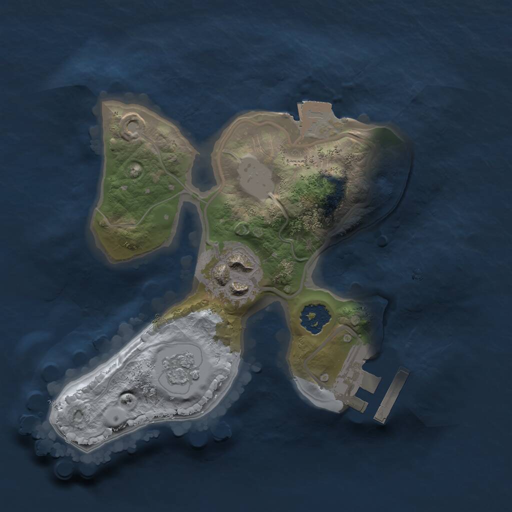 Rust Map: Procedural Map, Size: 1750, Seed: 1190933965, 4 Monuments