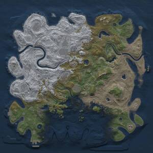 Thumbnail Rust Map: Procedural Map, Size: 4600, Seed: 127048201, 16 Monuments