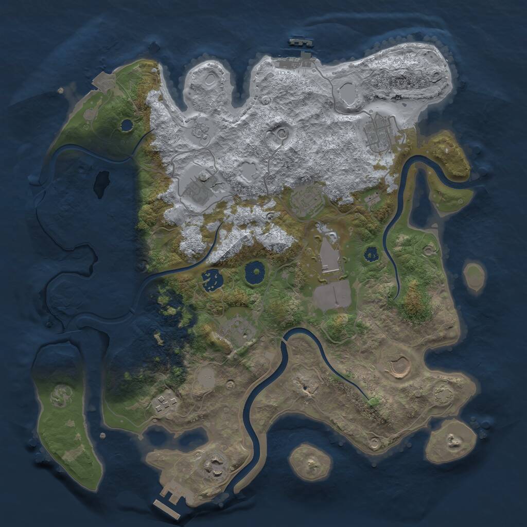 Rust Map: Procedural Map, Size: 3600, Seed: 168622, 15 Monuments