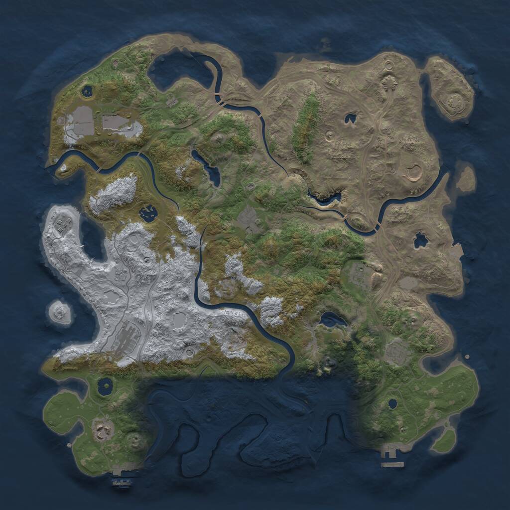Rust Map: Procedural Map, Size: 4500, Seed: 1323753953, 15 Monuments