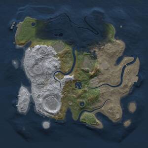 Thumbnail Rust Map: Procedural Map, Size: 3000, Seed: 1285469065, 10 Monuments
