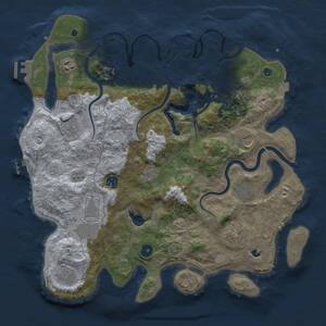 Thumbnail Rust Map: Procedural Map, Size: 4000, Seed: 518965502, 16 Monuments