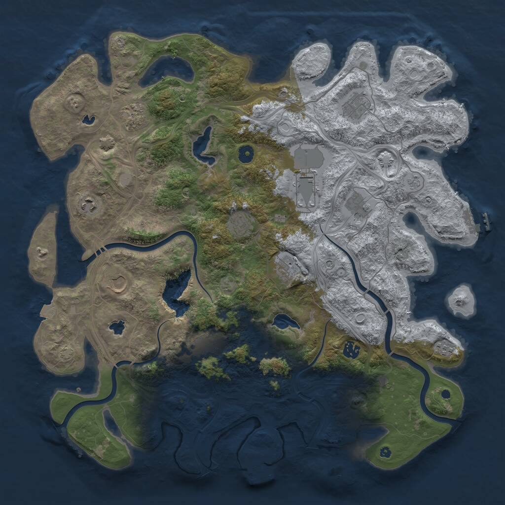 Rust Map: Procedural Map, Size: 4500, Seed: 1789502685, 17 Monuments