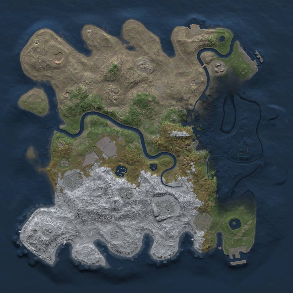 Rust Map: Procedural Map, Size: 3750, Seed: 1849267211, 15 Monuments