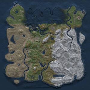 Thumbnail Rust Map: Procedural Map, Size: 4500, Seed: 750584358, 17 Monuments